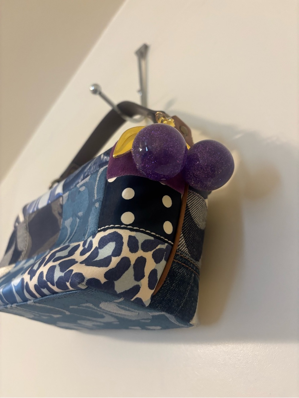 Coach Patchwork Mini Shoulder Bag in Blue and Purple - Picture 8 of 9